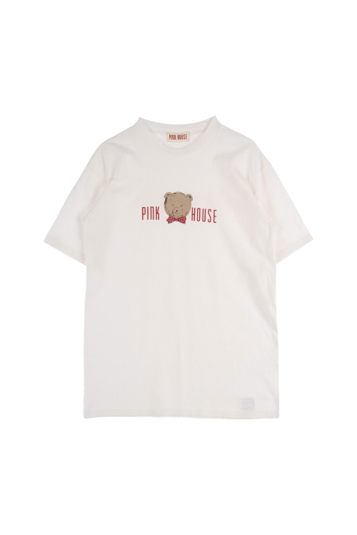 PINK HOUSE (Woman - L) 코튼 로고 프린팅 크루넥 반팔 티셔츠