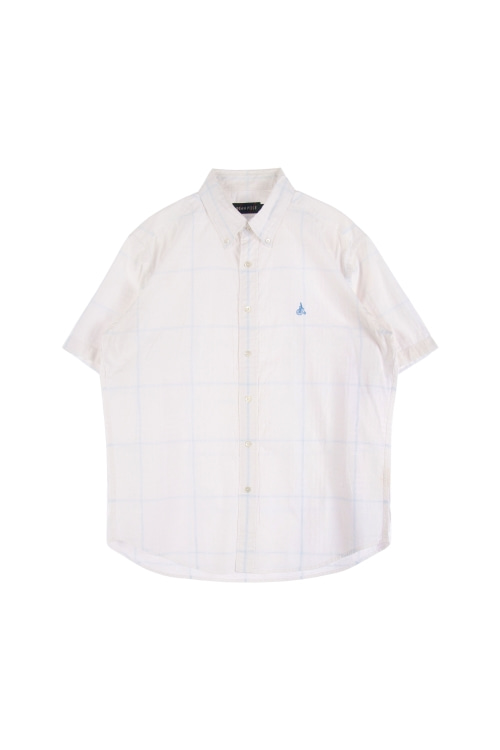 빈폴 (Man - L) 로고 체크 패턴 반팔 셔츠